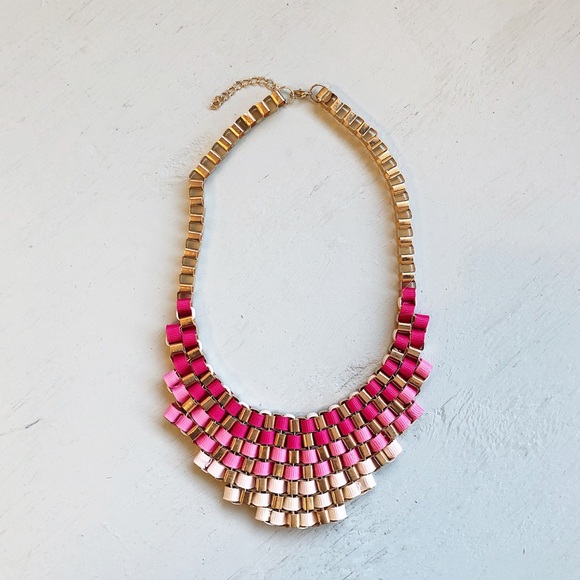 Ombre pink ribbon necklace - Picture 3 of 5